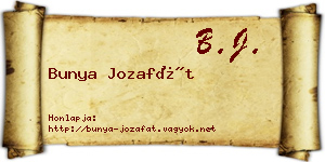 Bunya Jozafát névjegykártya
